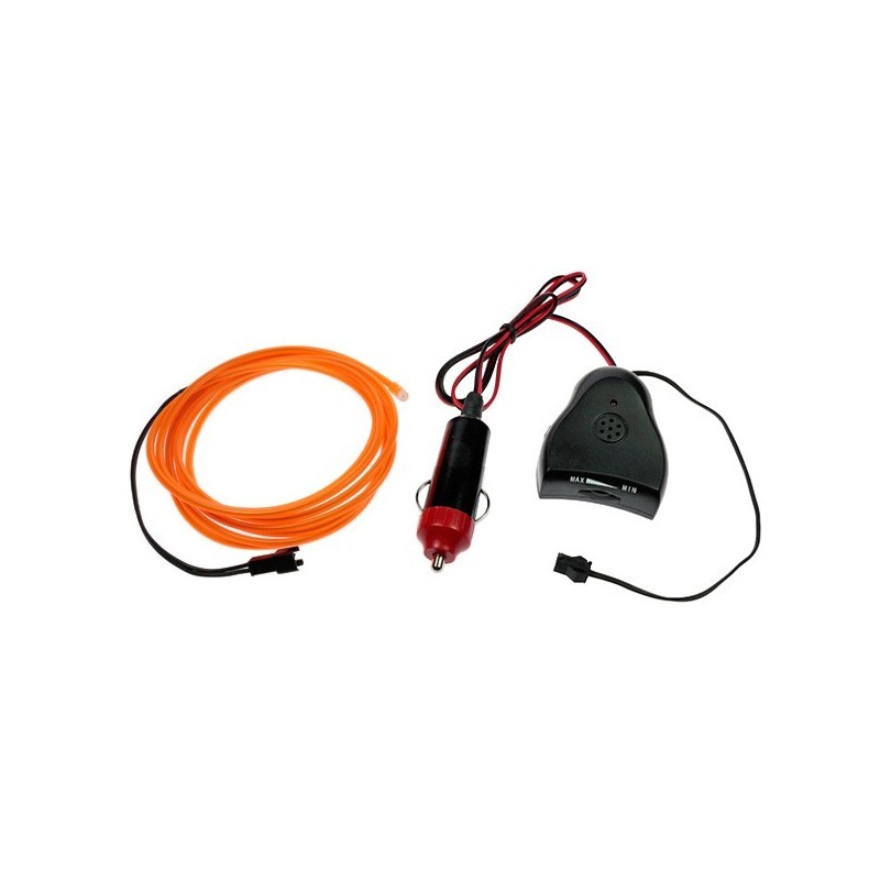 Neon-Schlauch Autotuning orange + Soundsensor - 2m