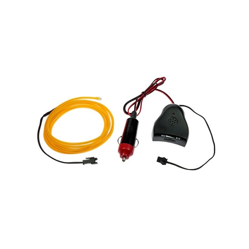 Neon-Schlauch Autotuning gelb + Tonsensor - 2m