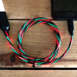 Cable cargador luminoso multicolor para smartphone Android