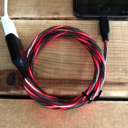 Cordon chargeur lumineux rouge pour smartphone Android