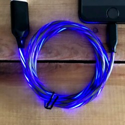Cable de carga con luz azul para smartphone Android