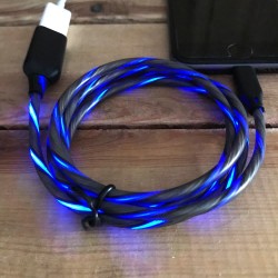 Cordon chargeur lumineux bleu pour iPhone iOS