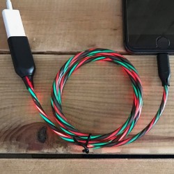 Cordon chargeur lumineux multicolore pour smartphone avec connecteur Micro USB