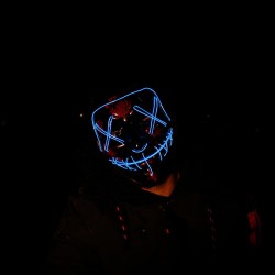 Máscara de terror luminosa azul