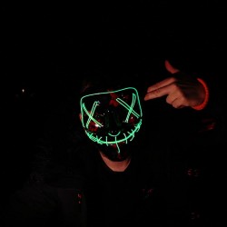 Green luminous horror mask