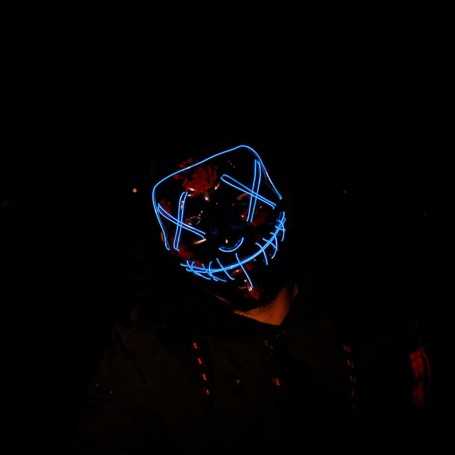 Blue luminous horror mask
