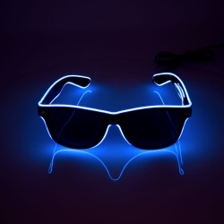 Gafas azules luminosas con caja de pilas y función intermitente