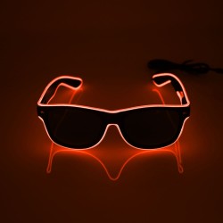 Lunettes lumineuses rouges avec boitier piles et fonction clignotement