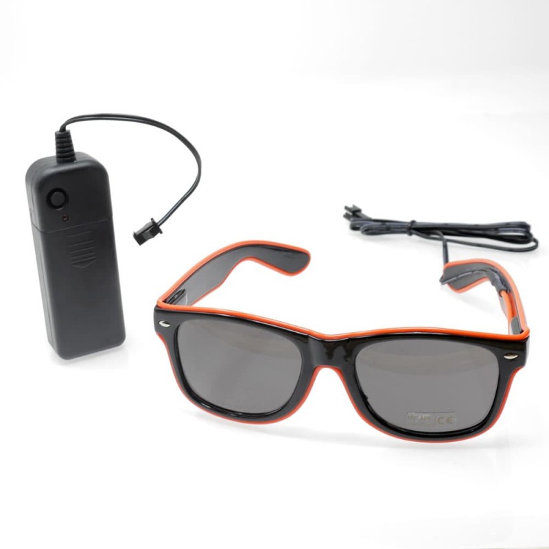 Gafas rojas luminosas con caja de pilas y función intermitente