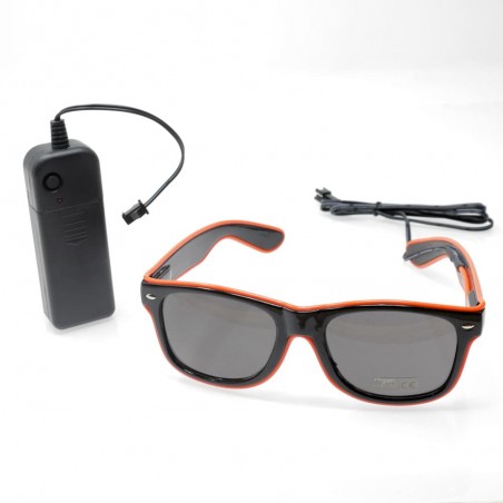 Gafas rojas luminosas con caja de pilas y función intermitente