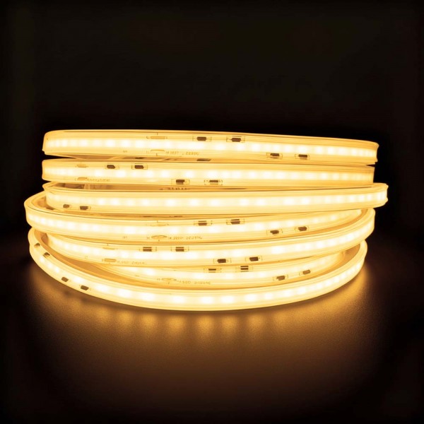 Tira LED COB 220V Resistente a la Intemperie Blanco Cálido 2200K CRI90 - Regulable - Se vende por 50cm