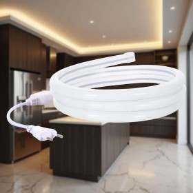 Ruban LED Néon Flexible 220V 3m Blanc Chaud 2800K Étanche – Lumière Continue