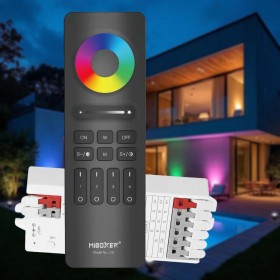Controller for LED strip multicolor and variable white RGBCCT with remote control