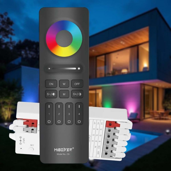Controller for LED strip multicolor and variable white RGBCCT with remote control