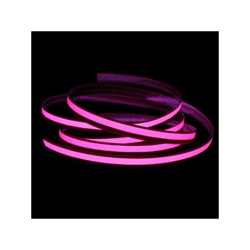 Weiche Leuchtbinde rosa 1 cm breit